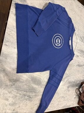 Blue Crewneck Sweatshirt with Circular Logo